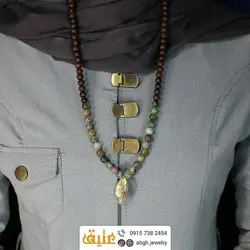 سینه ریز جاسپر مات طبیعی و چوب زیتون طبیعی بافت