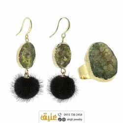 نیم ست تورمالین راف طبیعی خوشرنگ‌