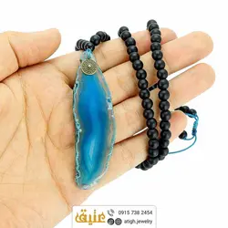 سینه ریز عقیق سلیمانی با رگه های بینظیر و انیکس مات طبیعی بافت‌‌