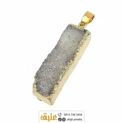 نیم ست کوارتز بلور طبیعی بسیار خوشرنگ سنگ درمانی با زنجیر استیل‌