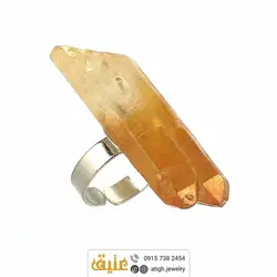 انگشتر کوارتز تیتانیوم راف طبیعی سنگ درمانی‌