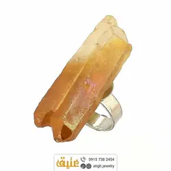 انگشتر کوارتز تیتانیوم راف طبیعی سنگ درمانی‌