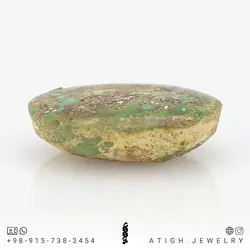 نگین فیروزه نیشابوری شجری معدنی رضوی بسیار خاص با نقش و نگار زیبا خوشرنگ رنگ صد درصد طبیعی وزن حدود 5.3 گرم