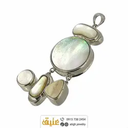 گردنبند مروارید و صدف طبیعی همراه با زنجیر استیل‌
