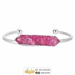 دستبند کوارتز صورتی طبیعی شش ضلعی‌ سنگ درمانی‌ بسیار خوشرنگ
