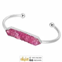 دستبند کوارتز صورتی طبیعی شش ضلعی‌ سنگ درمانی‌ بسیار خوشرنگ