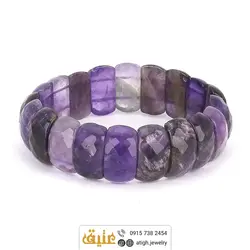 دستبند آمتیست طبیعی تراش دار مرغوب سنگ درمانی‌