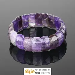 دستبند آمتیست طبیعی تراش دار مرغوب سنگ درمانی‌