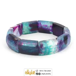 دستبند عقیق سلیمانی طبیعی خوشرنگ و خوش نقش سنگ درمانی‌