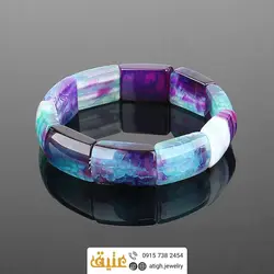 دستبند عقیق سلیمانی طبیعی خوشرنگ و خوش نقش سنگ درمانی‌