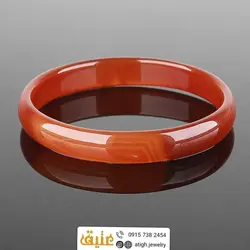 نیم ست النگو و حلقه عقیق سرخ طبیعی‌