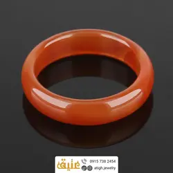 نیم ست النگو و حلقه عقیق سرخ طبیعی‌