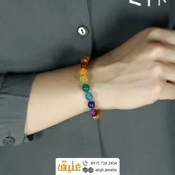 دستبند هفت سنگ چاکرا و چوب‌