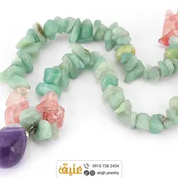 سینه ریز آمتیست، لاریمار و رز کوارتز‌