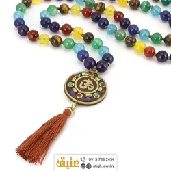 سینه ریز هفت سنگ چاکرا درجه یک‌ با منگوله ابریشمی