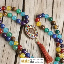 سینه ریز هفت سنگ چاکرا درجه یک‌ با منگوله ابریشمی
