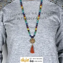 سینه ریز هفت سنگ چاکرا درجه یک‌ با منگوله ابریشمی
