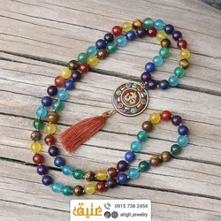 سینه ریز هفت سنگ چاکرا درجه یک‌ با منگوله ابریشمی