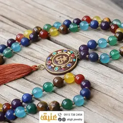 سینه ریز هفت سنگ چاکرا درجه یک‌ با منگوله ابریشمی