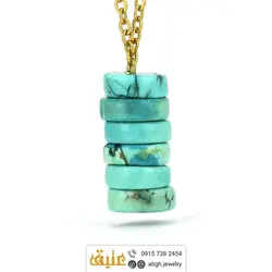 سینه ریز فیروزه مصری سکه ای