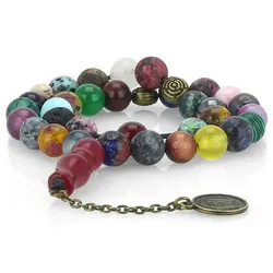 تسبیح احجار الشفاء (سنگ درمانی)، هفت سنگ چاکرا و محافظ هاله انرژی ۳۳ دانه شیخک عقیق سرخ معدنی سری بینظیر سنگ های کمیاب ۳۴ نوع سنگ