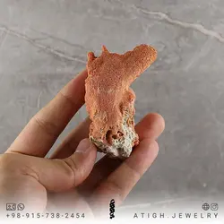 سنگ راف مرجان شاخه ای گلبهی بسیار خوشرنگ صددرصد طبیعی دکوری- سنگ درمانی وزن حدود 30 گرم