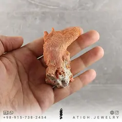 سنگ راف مرجان شاخه ای گلبهی بسیار خوشرنگ صددرصد طبیعی دکوری- سنگ درمانی وزن حدود 30 گرم
