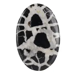 نگین سپتارین کلکسیونی معدنی درشت با نقش و نگار خاص سفید- مشکی وزن حدود 33 گرم