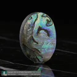 نگین صدف آبالون هفت رنگ طبیعی کیفیت بالا بازی نور و رنگ زیبا رگه های منحصر به فرد تخصصی سنگ درمانی وزن حدود 5 گرم