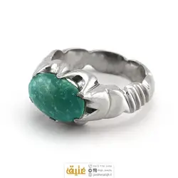 انگشتر فیروزه نیشابوری صاف خوشرنگ  اصلی رکاب نقره دستساز امضا یزدانی سنگین دور چنگ صفوی