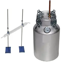 دستگاه تقطیر(عرق گیر/گلاب گیر) 20 لیتری با کندانسور(خنک کننده) آبی شیشه ای و ترمومتر(دماسنج)