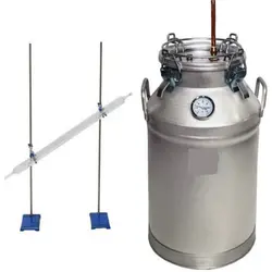 دستگاه تقطیر(عرق گیر/گلاب گیر) 50 لیتری با کندانسور(خنک کننده) آبی شیشه ای و ترمومتر(دماسنج)