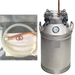 دستگاه تقطیر(عرق گیر/گلاب گیر) 50 لیتری با کندانسور(خنک کننده) آبی شیشه ای و ترمومتر(دماسنج)