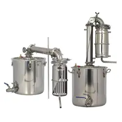 دستگاه تقطیر(عرق گیر/گلاب گیر) 25 لیتری با کندانسور(خنک کننده) آبی و ترمومتر(دماسنج) خارجی