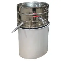 دستگاه تقطیر(عرق گیر/گلاب گیر) 120 لیتری لوله کوتاه با کندانسور(خنک کننده) آبی استیل