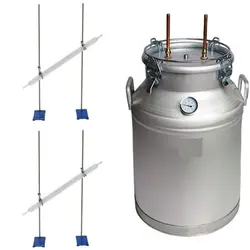 دستگاه تقطیر(عرق گیر/گلاب گیر) 100 لیتری با دو خروجی با 2 کندانسور(خنک کننده) آبی شیشه ای و ترمومتر(دماسنج)