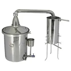 دستگاه تقطیر(عرق گیر/گلاب گیر) 80 لیتری با کندانسور(خنک کننده) آبی و ترمومتر(دماسنج) خارجی