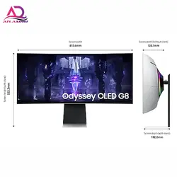 مانیتور گیمینگ خمیده 34 اینچ سامسونگ مدل Samsung Odyssey Smart Monitor G8 | 34