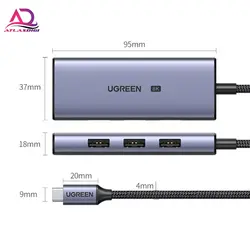 هاب USB Type-C برند یوگرین مدل UGREEN CM500 HDMI 2.1 8K 30Hz 3D 4port