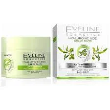 کرم روز و شب زیتون سبز اولاین EVELINE EVELINE HYALURONIC ACID GREEN OLIVE ANTI WRINKLE MOISTURIZING CREAM - عطریات علیرضا