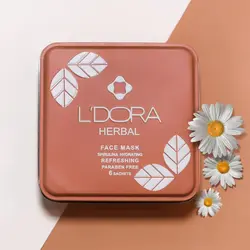 ماسک پودری اسپیرولینا آب رسان لدورا هربال ۶ عددی L'DORA HERBAL Spirulina Hydrating Powder Mask, 6 PCS