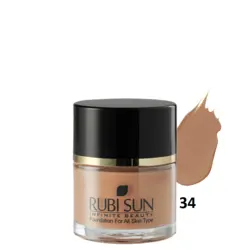 کرم پودر روبی سان با SPF10 شماره 34 حاوي عصاره خيار و برگ درخت چای