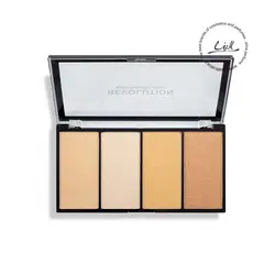 رولوشن پالت هایلایتر 4 رنگ سری Reloaded Lustre Lights مدل Warm