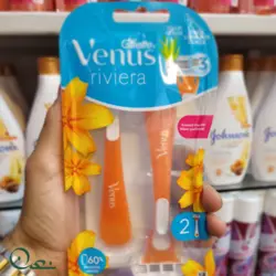 خودتراش زنانه برند ژیلت مدل ونوس ریویرا سه تیغه بسته 2 عددی