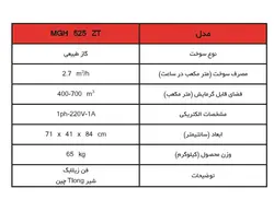 هیتر گازی 25000 مهیاسان مدلMGH525 ZT
