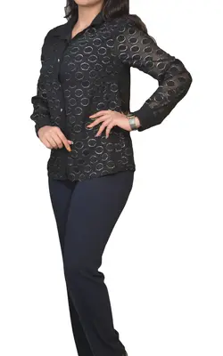 شومیز و تاپ مشکی کد ۱۲۹۶