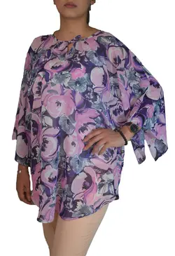 بلوز حریر بلند و تاپ