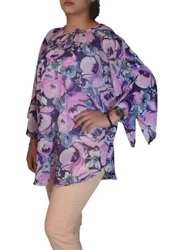 بلوز حریر بلند و تاپ