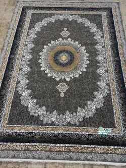 فرش ماشینی 440 شانه طرح مینا زمینه فیلی