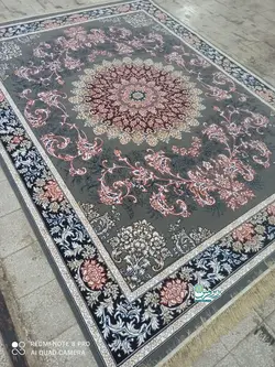 فرش ماشینی 440 شانه طرح پونه زمینه فیلی